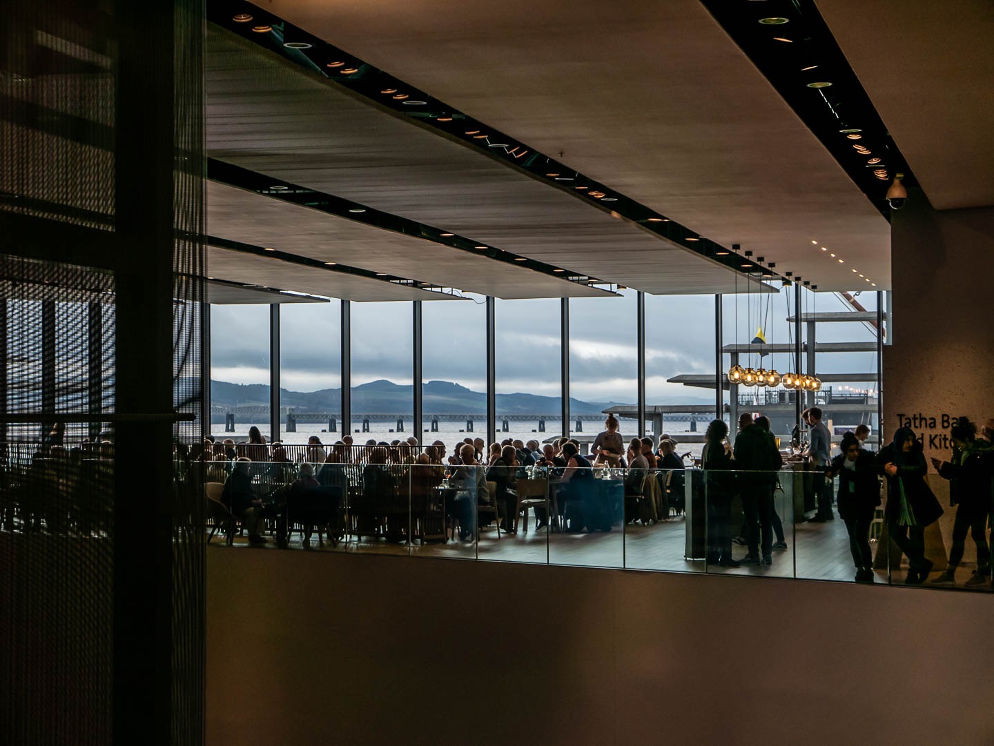 The museum's restaurant overlooks the Tay, the railway bridge, and the remains of its doomed precursor