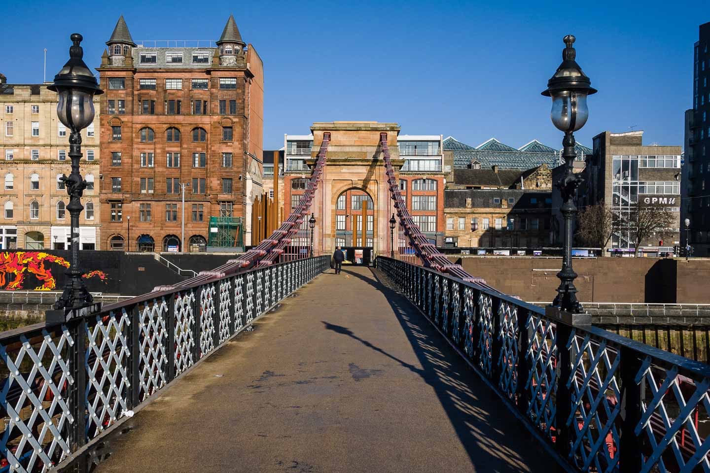 SOUTH PORTLAND STREET SUSPENSION BRIDGE
South Portland Street Suspension Bridge links Clyde Street on the north bank of the river Clyde to Carlton Place on the south (Gorbals) side