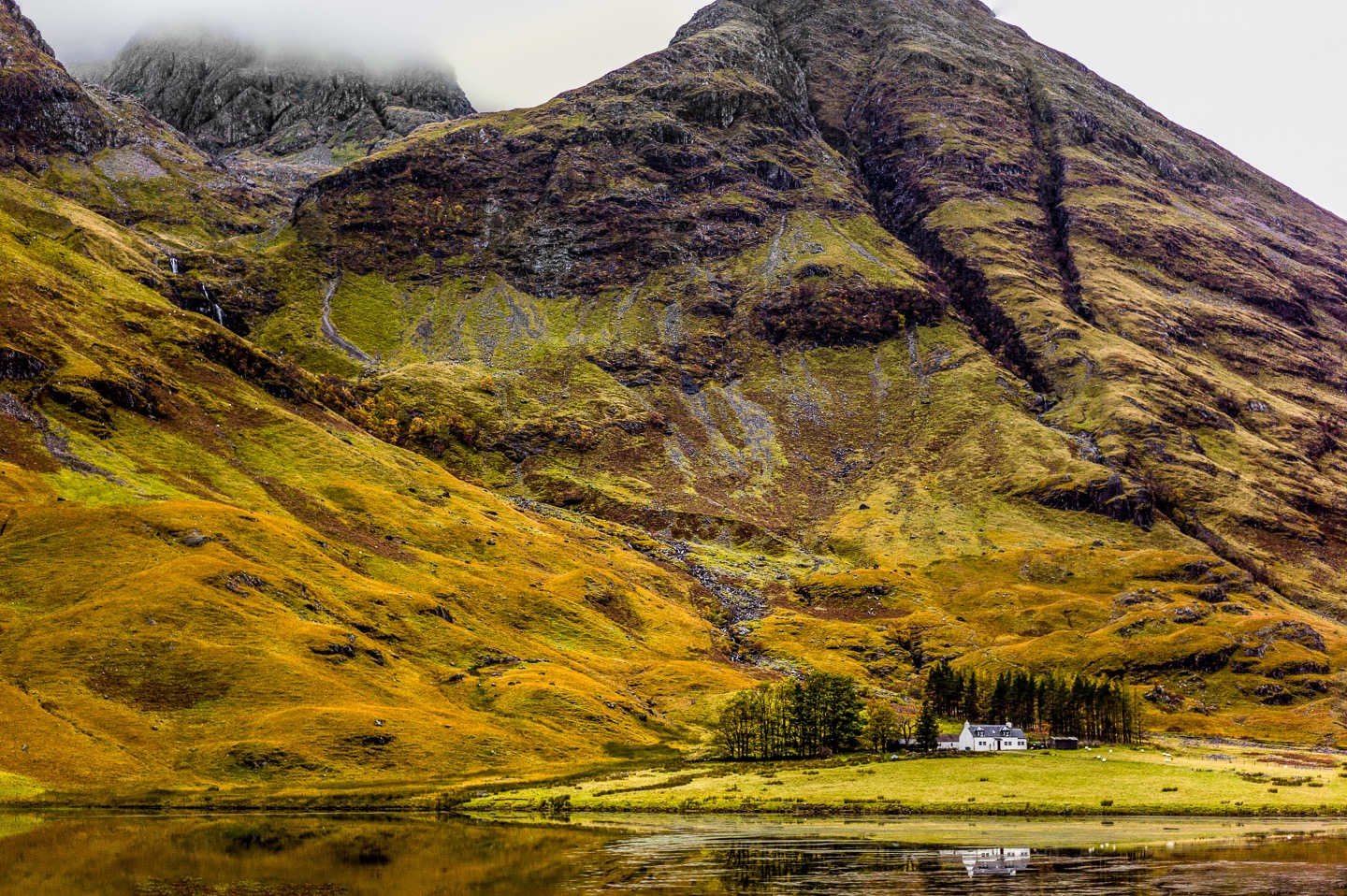 Autumn: Achnambeithach Cottage and Loch Achtriochtan, Glencoe