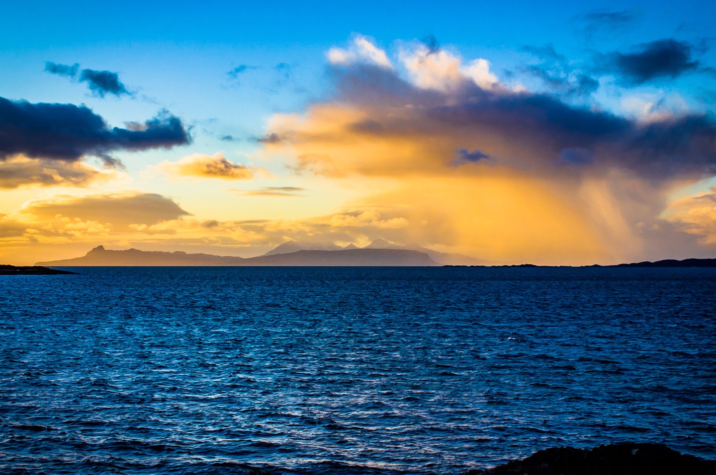 Rain cloud passing over Eigg